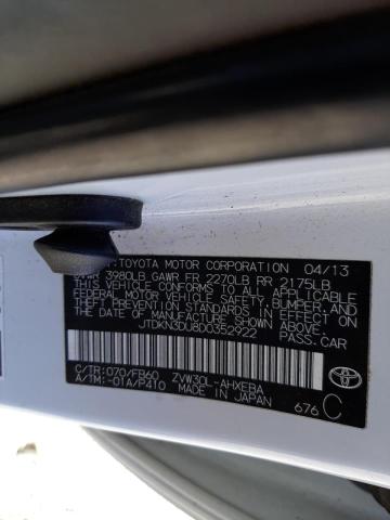 Photo 10 from auction – 2013 TOYOTA PRIUS with VIN JTDKN3DU8D0352922