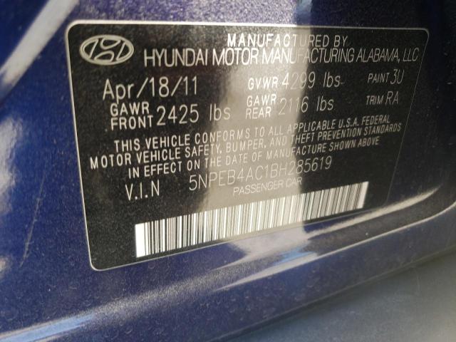 Photo 10 from auction – 2011 HYUNDAI SONATA GLS with VIN 5NPEB4AC1BH285619