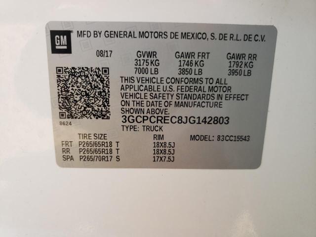 Photo 10 from auction – 2018 CHEVROLET SILVERADO with VIN 3GCPCREC8JG142803