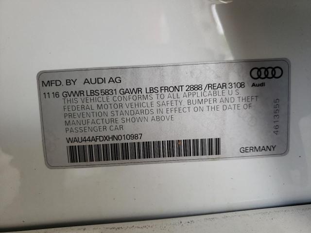 Photo 10 from auction – 2017 AUDI A8 L QUATT with VIN WAU44AFDXHN010987