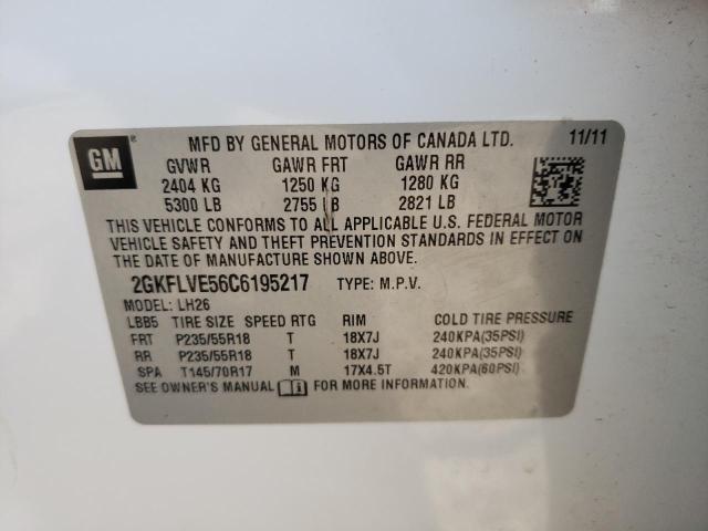 Photo 10 from auction – 2012 GMC TERRAIN SL with VIN 2GKFLVE56C6195217