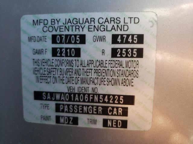 Photo 10 from auction – 2006 JAGUAR S-TYPE with VIN SAJWA01A06FN54225