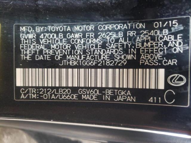 Photo 10 from auction – 2015 LEXUS ES 350 with VIN JTHBK1GG6F2182729