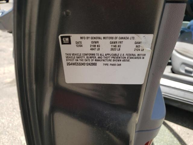 Zdjęcie 10 z aukcji – 2005 BUICK LACROSSE C z VIN 2G4WC532451242860