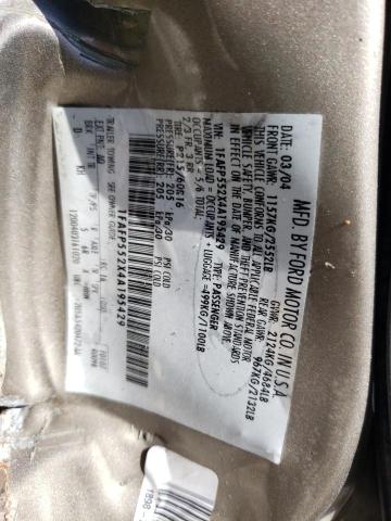 Photo 10 from auction – 2004 FORD TAURUS SES with VIN 1FAFP552X4A195429