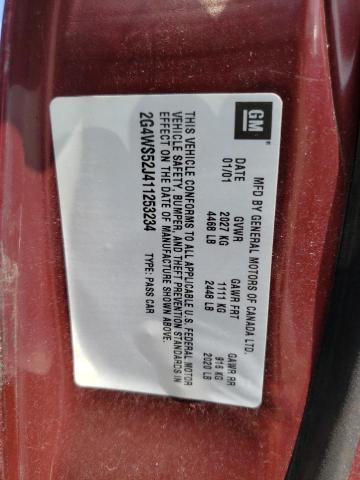 Photo 10 from auction – 2001 BUICK CENTURY CU with VIN 2G4WS52J411253234