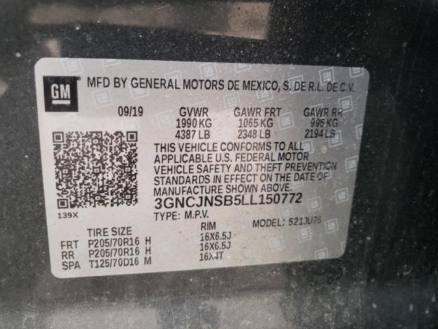 Photo 10 from auction – 2020 CHEVROLET TRAX LS with VIN 3GNCJNSB5LL150772