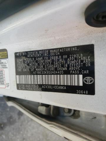 Photo 10 from auction – 2005 TOYOTA CAMRY with VIN 4T1BE32K95U404405