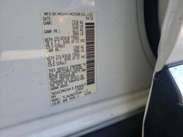 Photo 10 from auction – 2016 NISSAN MURANO S with VIN 5N1AZ2MG2GN136667