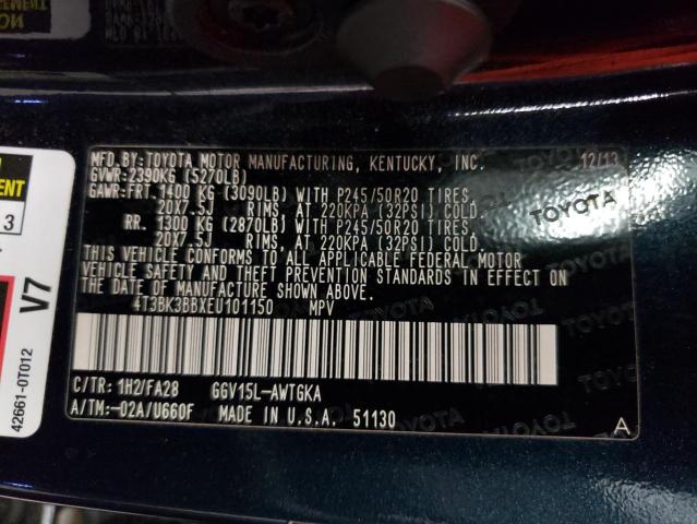 Photo 10 from auction – 2014 TOYOTA VENZA LE with VIN 4T3BK3BBXEU101150