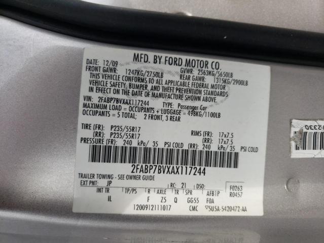 Photo 10 from auction – 2010 FORD CROWN VICT with VIN 2FABP7BVXAX117244
