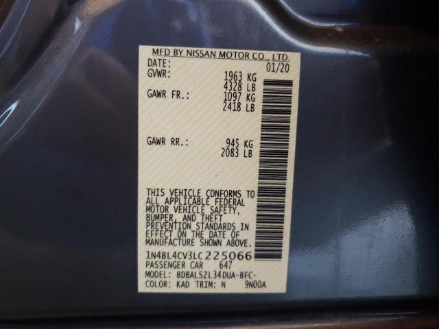 Photo 10 from auction – 2020 NISSAN ALTIMA SR with VIN 1N4BL4CV3LC225066