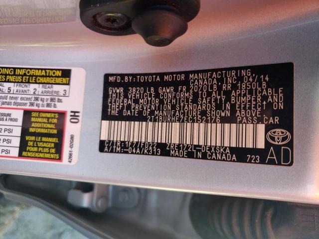 Photo 10 from auction – 2014 TOYOTA COROLLA L with VIN 2T1BURHE7EC152176