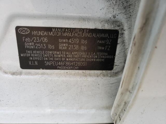 Photo 10 from auction – 2006 HYUNDAI SONATA GLS with VIN 5NPEU46F86H128091
