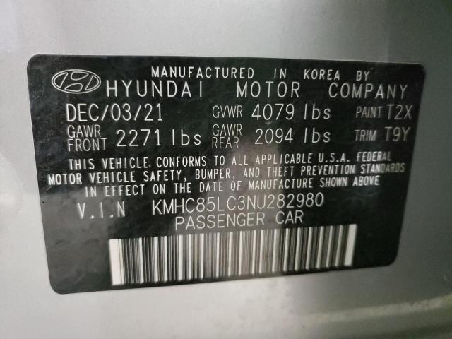 Photo 10 from auction – 2022 HYUNDAI IONIQ SEL with VIN KMHC85LC3NU282980
