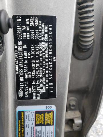 Photo 10 from auction – 2012 KIA SORENTO SX with VIN 5XYKWDA29CG191091