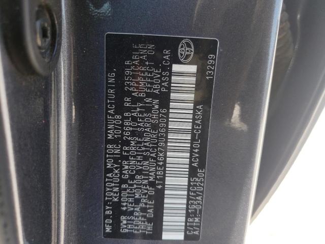 Photo 10 from auction – 2009 TOYOTA CAMRY BASE with VIN 4T1BE46K79U369076