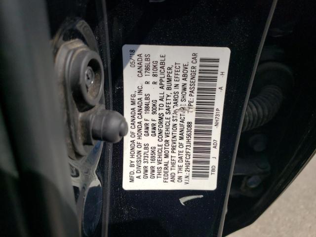 Photo 10 from auction – 2018 HONDA CIVIC EX with VIN 2HGFC2F73JH563088