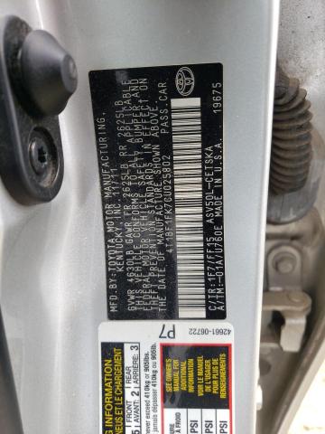 Photo 10 from auction – 2012 TOYOTA CAMRY BASE with VIN 4T1BF1FK7CU025802