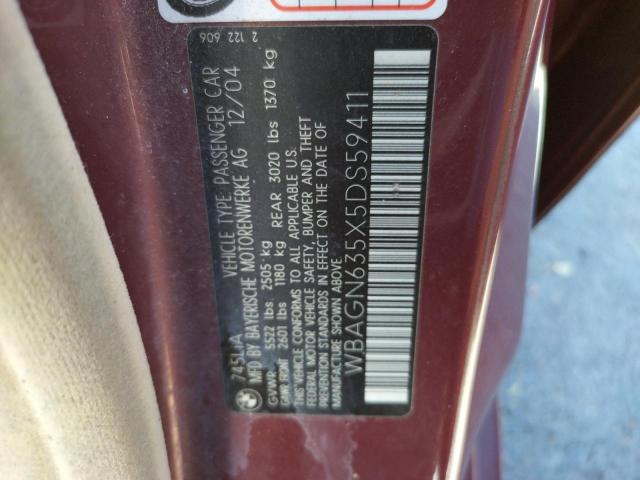 Photo 10 from auction – 2005 BMW 7 SERIES with VIN WBAGN635X5DS59411