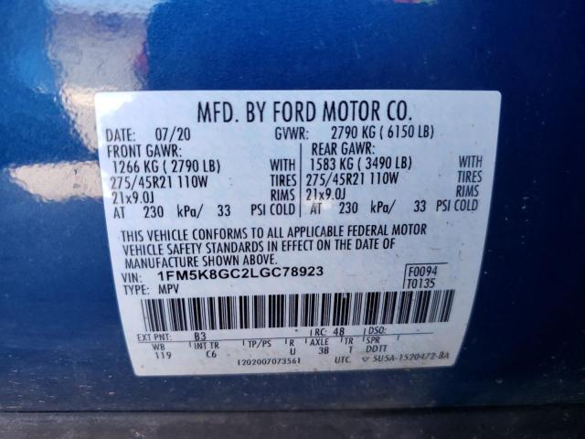 Photo 10 from auction – 2020 FORD EXPLORER S with VIN 1FM5K8GC2LGC78923