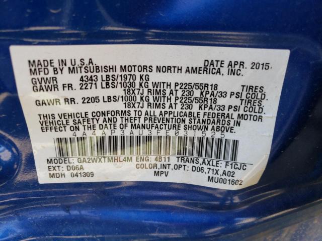 Photo 10 from auction – 2015 MITSUBISHI OUTLANDER with VIN 4A4AP3AU3FE031525