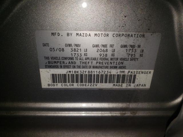 Photo 10 from auction – 2008 MAZDA 3 I with VIN JM1BK32F881167234