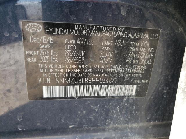 Photo 10 from auction – 2017 HYUNDAI SANTA FE S with VIN 5NMZU3LB6HH034871
