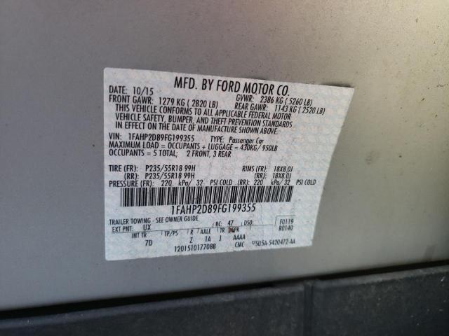 Photo 10 from auction – 2015 FORD TAURUS SE with VIN 1FAHP2D89FG199355