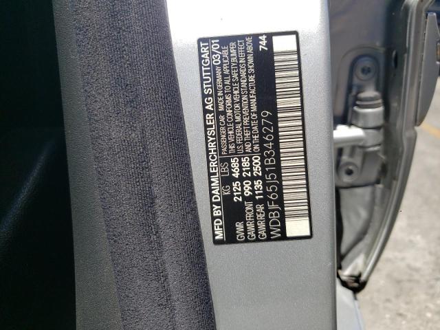 Photo 10 from auction – 2001 MERCEDES-BENZ E 320 with VIN WDBJF65J51B346279
