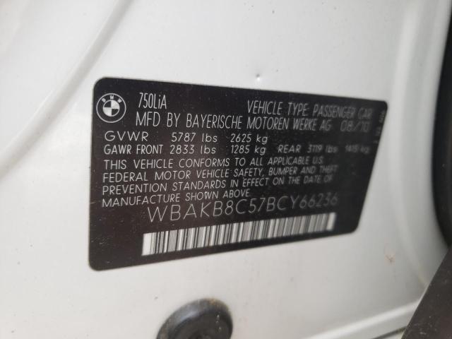 Photo 10 from auction – 2011 BMW 7 SERIES with VIN WBAKB8C57BCY66236