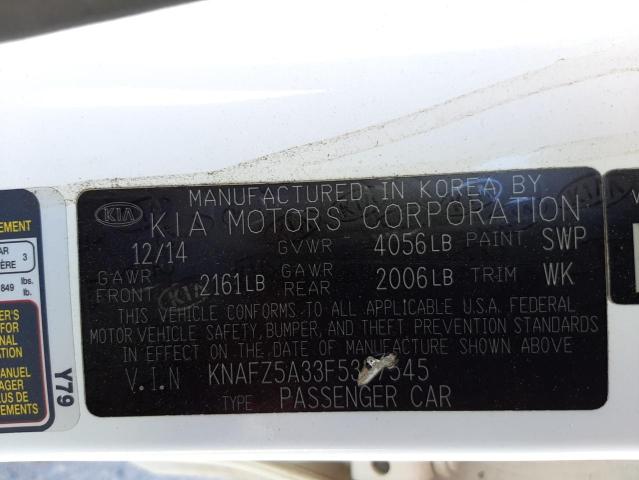 Photo 10 from auction – 2015 KIA FORTE SX with VIN KNAFZ5A33F5387545