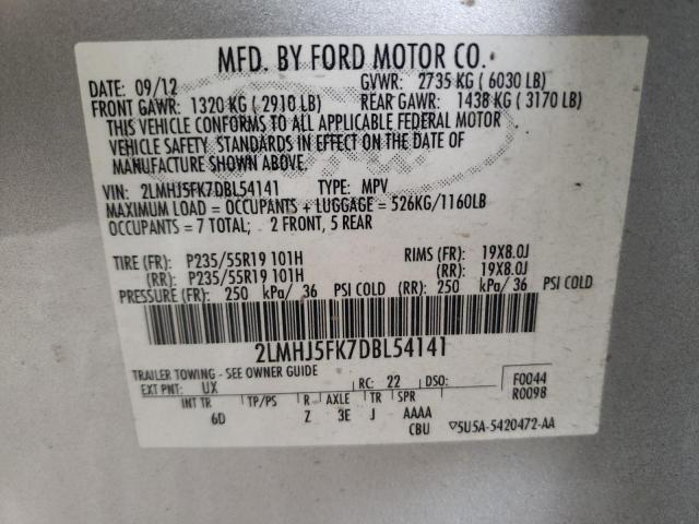 Photo 10 from auction – 2013 LINCOLN MKT with VIN 2LMHJ5FK7DBL54141