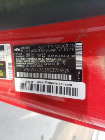 Photo 10 from auction – 2012 MINI COOPER with VIN WMWSU3C59CT256529
