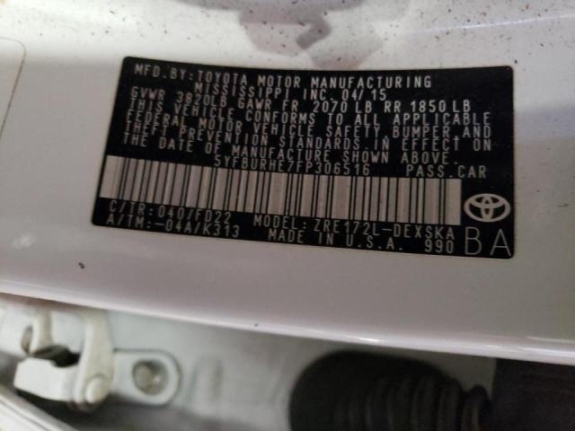 Photo 10 from auction – 2015 TOYOTA COROLLA L with VIN 5YFBURHE7FP306516