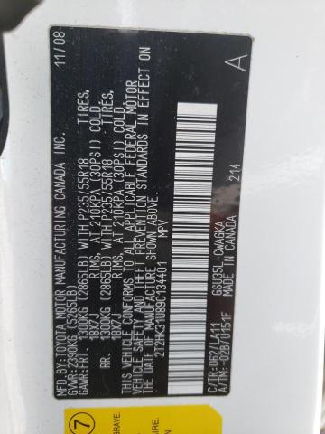 Foto 10 de la subasta – 2009 LEXUS RX 350 con VIN 2T2HK31U89C134401