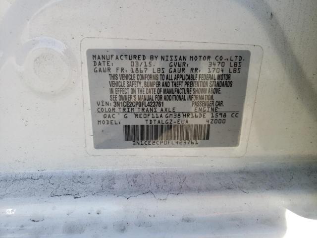 Photo 10 from auction – 2015 NISSAN VERSA NOTE with VIN 3N1CE2CP0FL423761