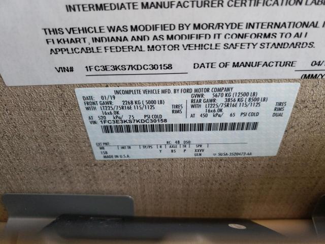 Photo 10 from auction – 2019 FORD ECONOLINE with VIN 1FC3E3KS7KDC30158
