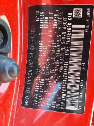 Photo 10 from auction – 2018 HONDA CIVIC EX with VIN JHMFC1F30JX035430