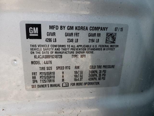 Photo 10 from auction – 2015 BUICK ENCORE with VIN KL4CJASB8FB248728