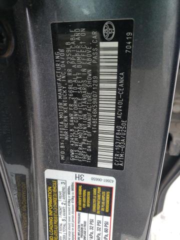 Photo 10 from auction – 2009 TOYOTA CAMRY BASE with VIN 4T4BE46K59R071289