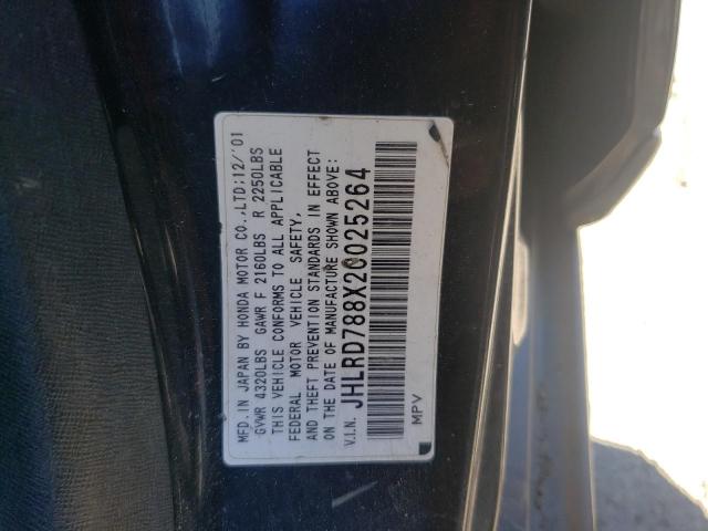 Photo 10 from auction – 2002 HONDA CR-V EX with VIN JHLRD788X2C025264