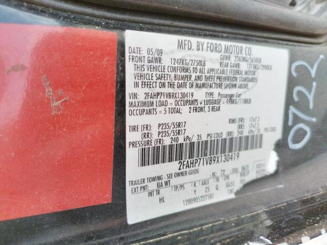 Photo 10 from auction – 2009 FORD CROWN VICT with VIN 2FAHP71V89X130419