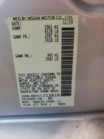 Photo 10 from auction – 2020 NISSAN ALTIMA S with VIN 1N4BL4BV5LC213616