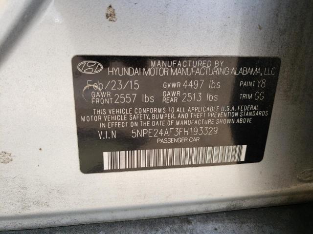 Photo 10 from auction – 2015 HYUNDAI SONATA SE with VIN 5NPE24AF3FH193329
