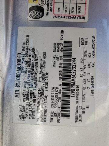 Photo 10 from auction – 2012 FORD MUSTANG with VIN 1ZVBP8AM6C5233244