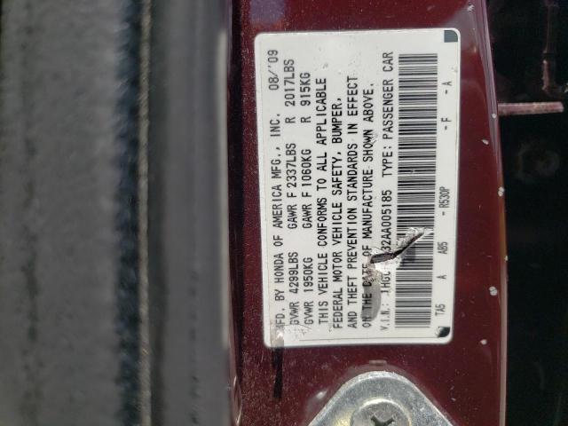 Photo 10 from auction – 2010 HONDA ACCORD LX with VIN 1HGCP2F32AA005185