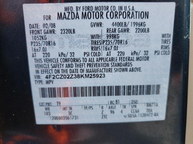 Photo 10 from auction – 2008 MAZDA TRIBUTE I with VIN 4F2CZ02Z38KM25923