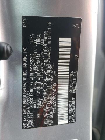 Photo 10 from auction – 2011 TOYOTA SIENNA LE with VIN 5TDJK3DC9BS017240