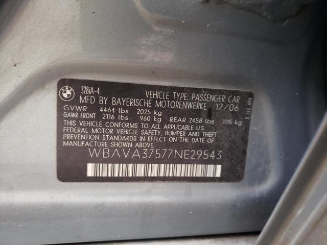 Photo 10 from auction – 2007 BMW 328 I with VIN WBAVA37577NE29543